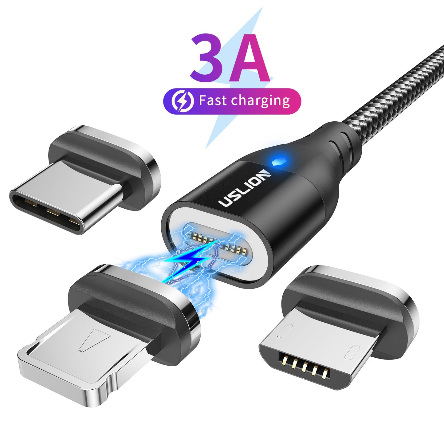 Magnetic Charging Cable 3 In 1 Type-c Data Cable